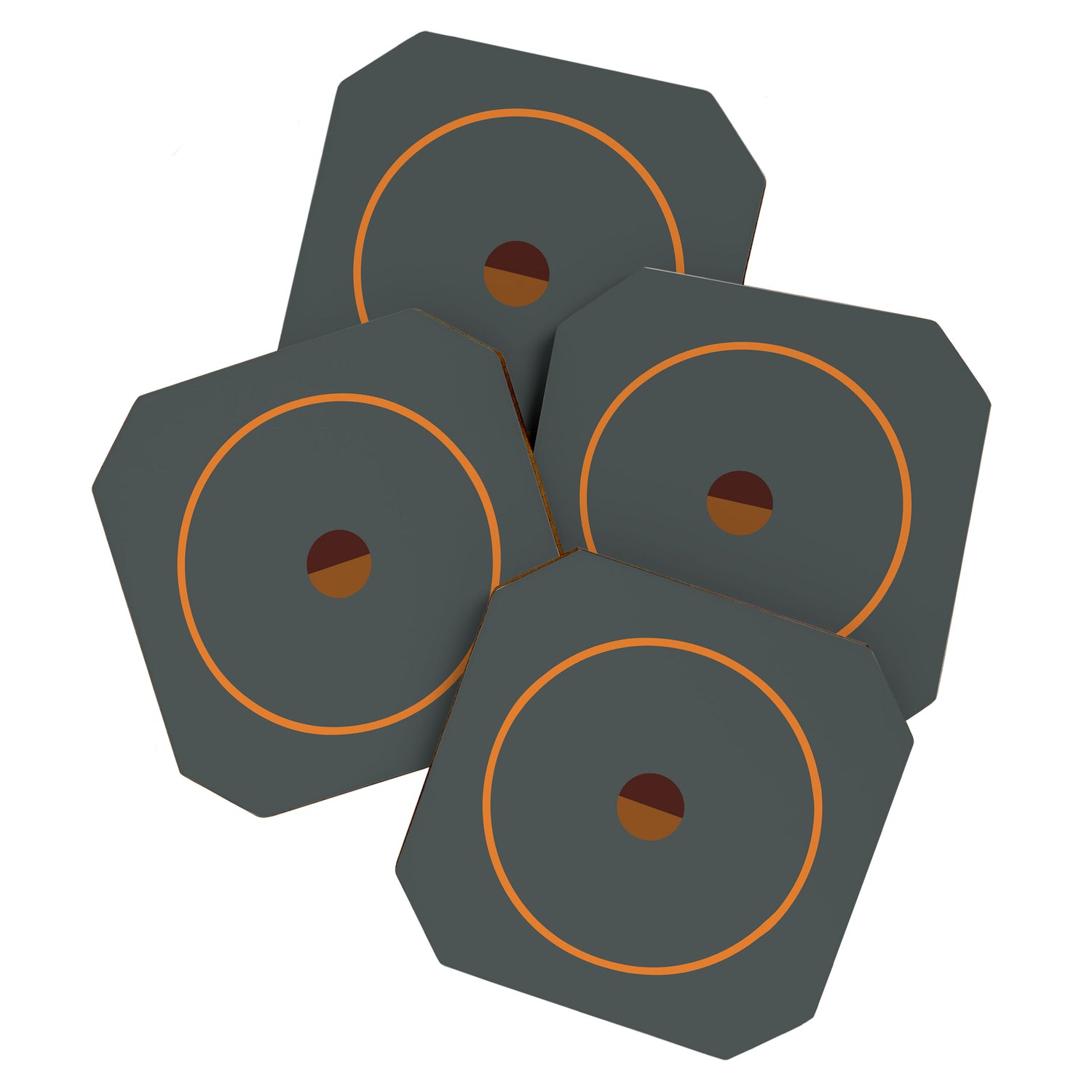 catch II anthracite and ocher Coaster Gallery Image 1