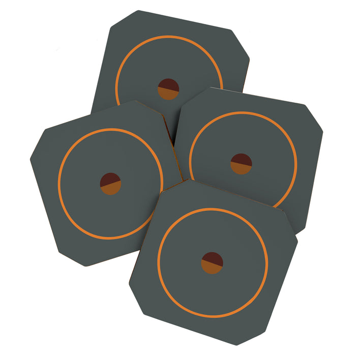 catch II anthracite and ocher Coaster Gallery Image 1