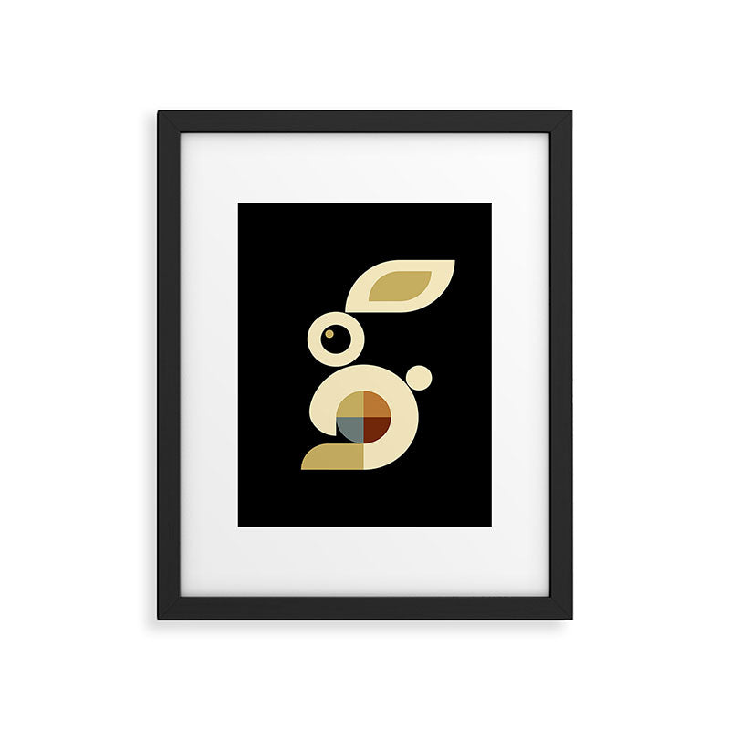 white rabbit modern Framed Art Print Gallery Image 6
