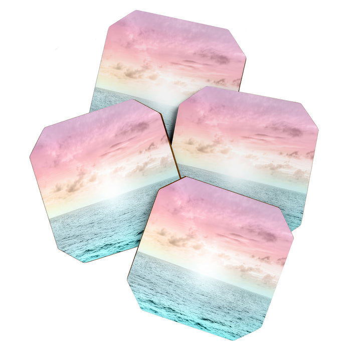 Pastel Beach Sunset Coaster Gallery Image 1