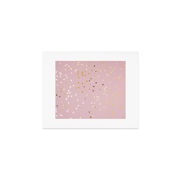 Pink and Gold Stars Art Print Gallery Image 1