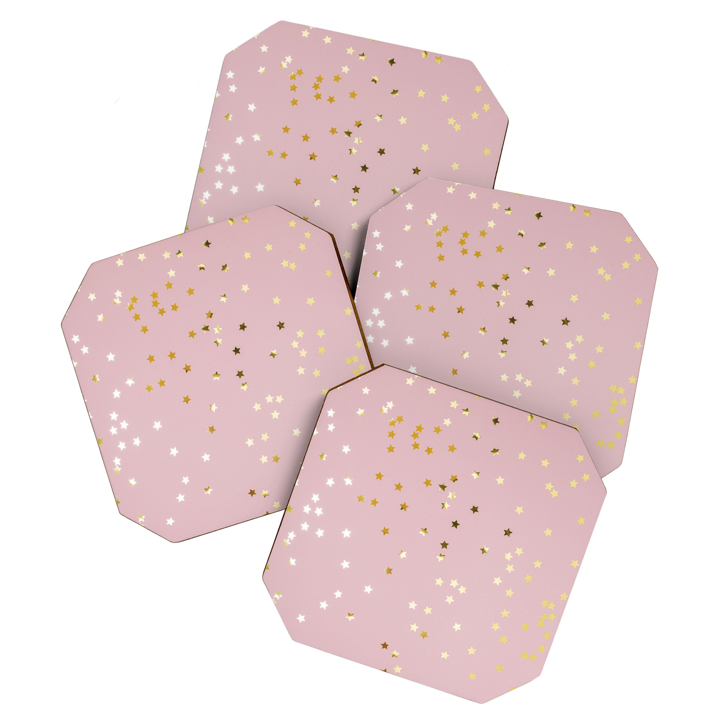 Pink and Gold Stars Coaster Gallery Image 1
