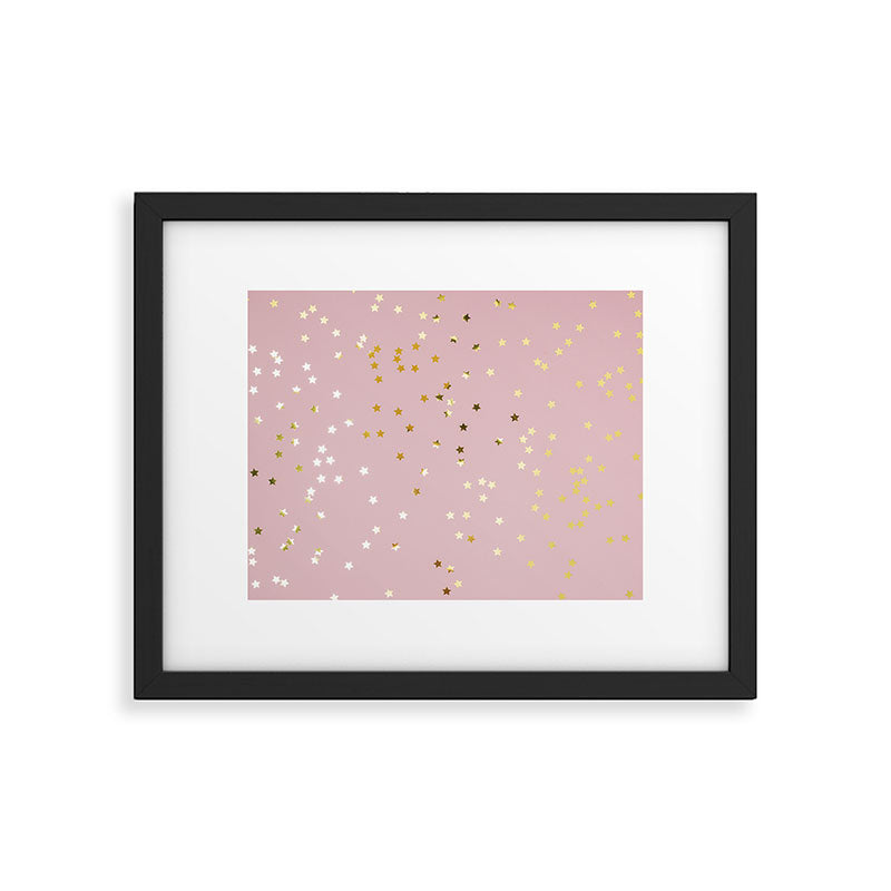 Pink and Gold Stars Framed Art Print Gallery Image 5