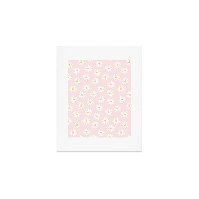 Pink Daisy Pattern Art Print Gallery Image 1