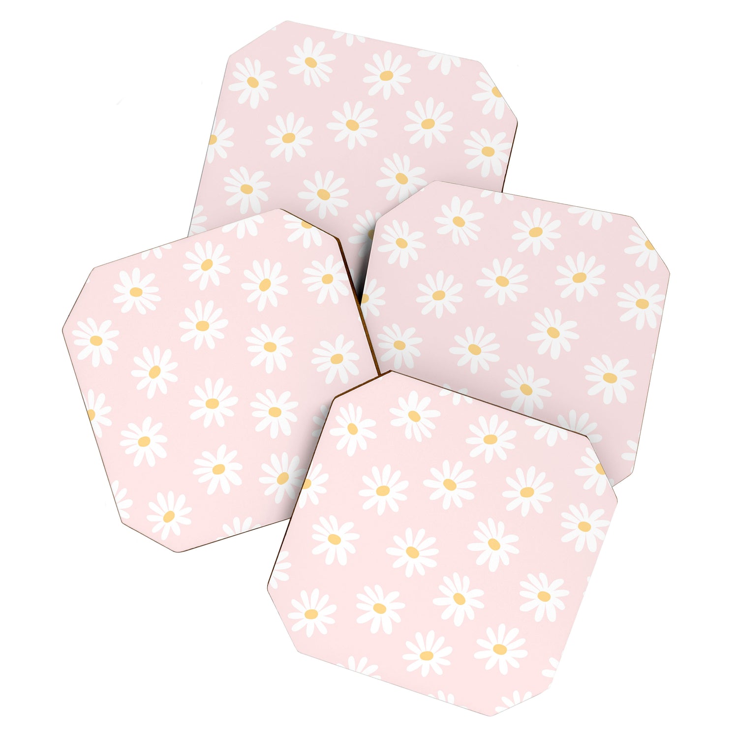 Pink Daisy Pattern Coaster Gallery Image 1