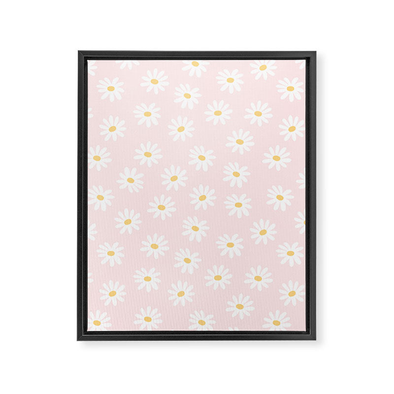 Pink Daisy Pattern Framed Canvas Print Gallery Image 8