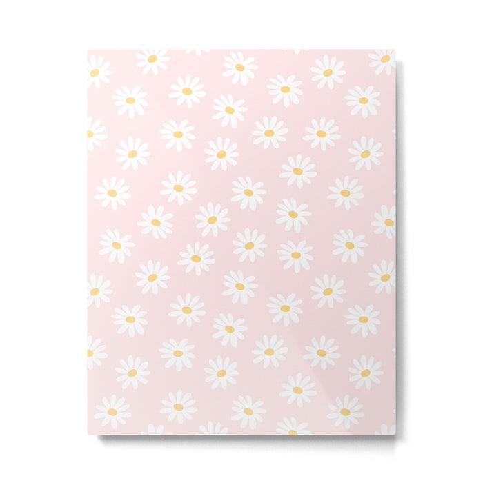 Pink Daisy Pattern Metal Print Gallery Image 1
