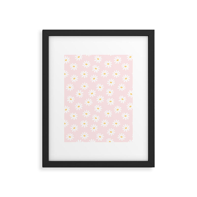 Pink Daisy Pattern Framed Art Print Gallery Image 6