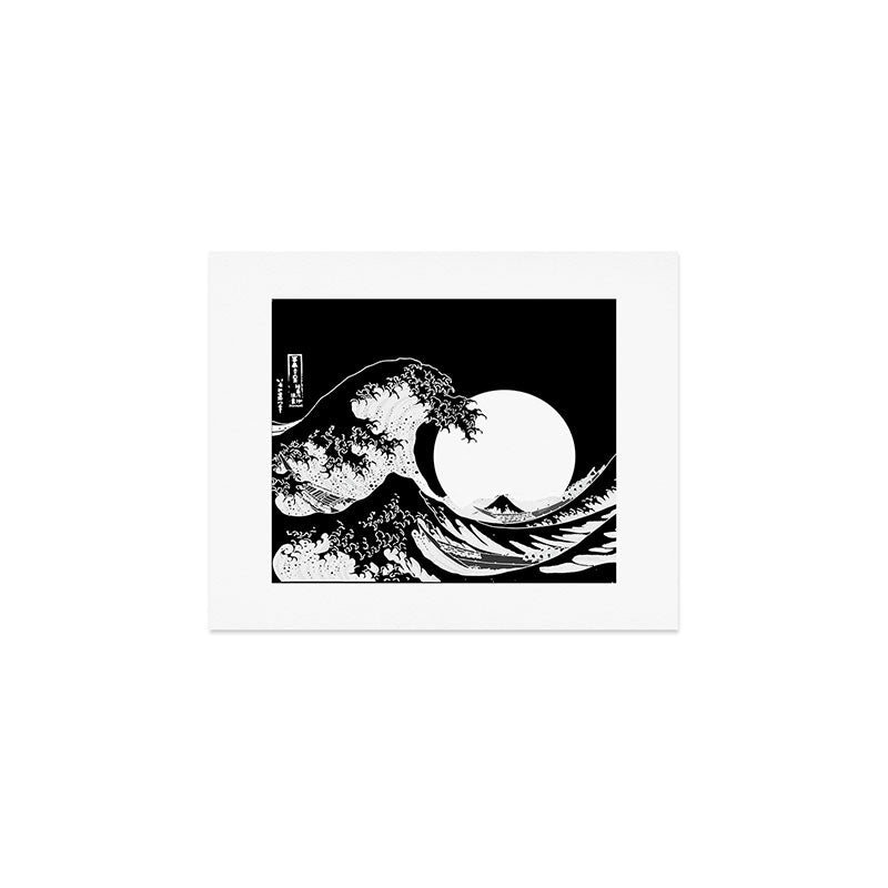 The Great Wave Black and White Inverse Art Print Gallery Image 1