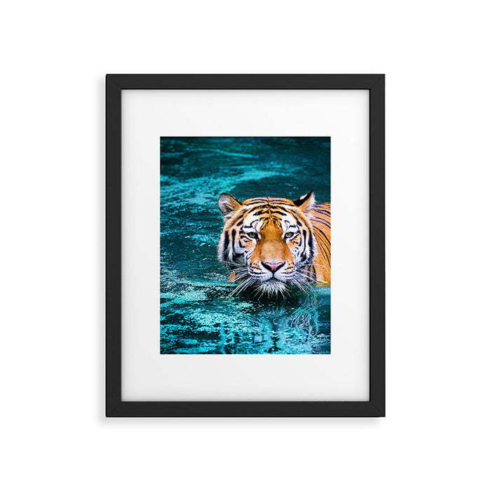 Tiger in Water Framed Art Print Gallery Image 1