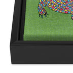 Crocodiles (Textured Green and Pink) Framed Canvas Print Gallery Image 3