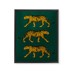 Tigers (Dark Green and Marigold) Framed Canvas Print Gallery Image 6