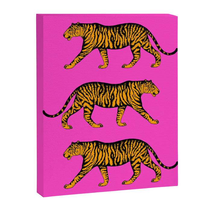 Tigers (Magenta and Marigold) Canvas Print Gallery Image 1