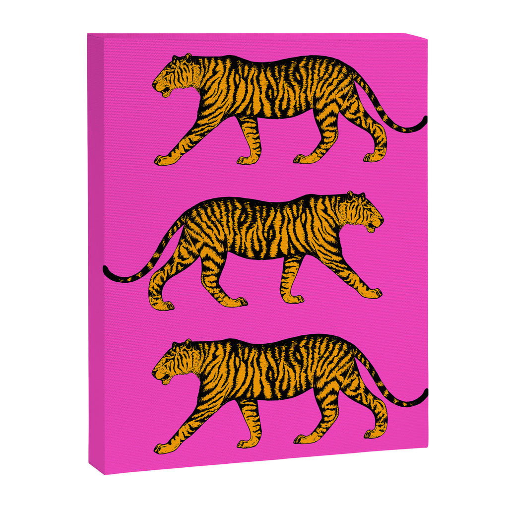 Tigers (Magenta and Marigold) Canvas Print Gallery Image 6