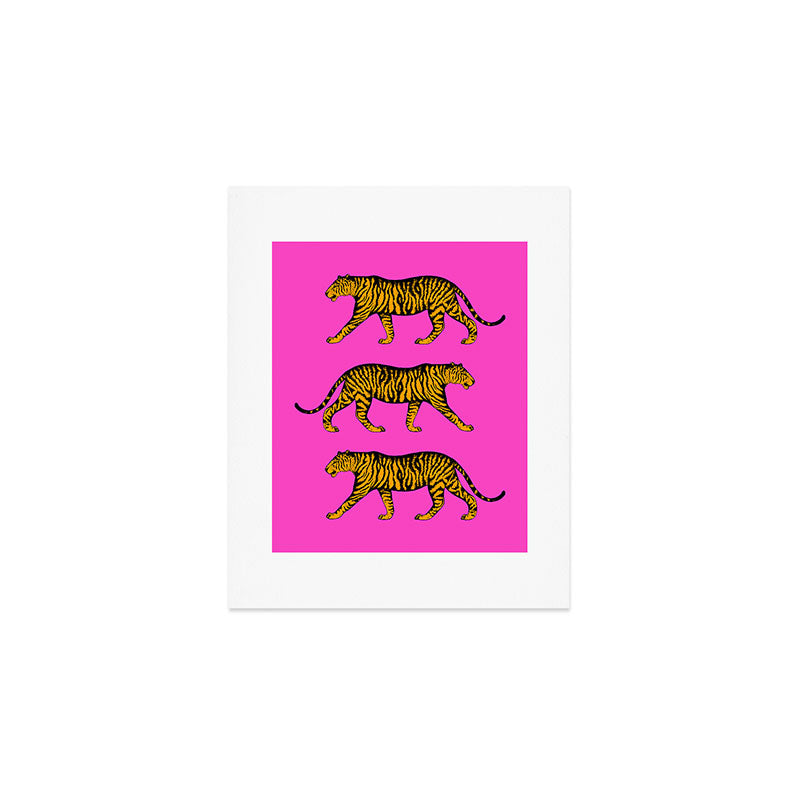 Tigers (Magenta and Marigold) Art Print Gallery Image 1