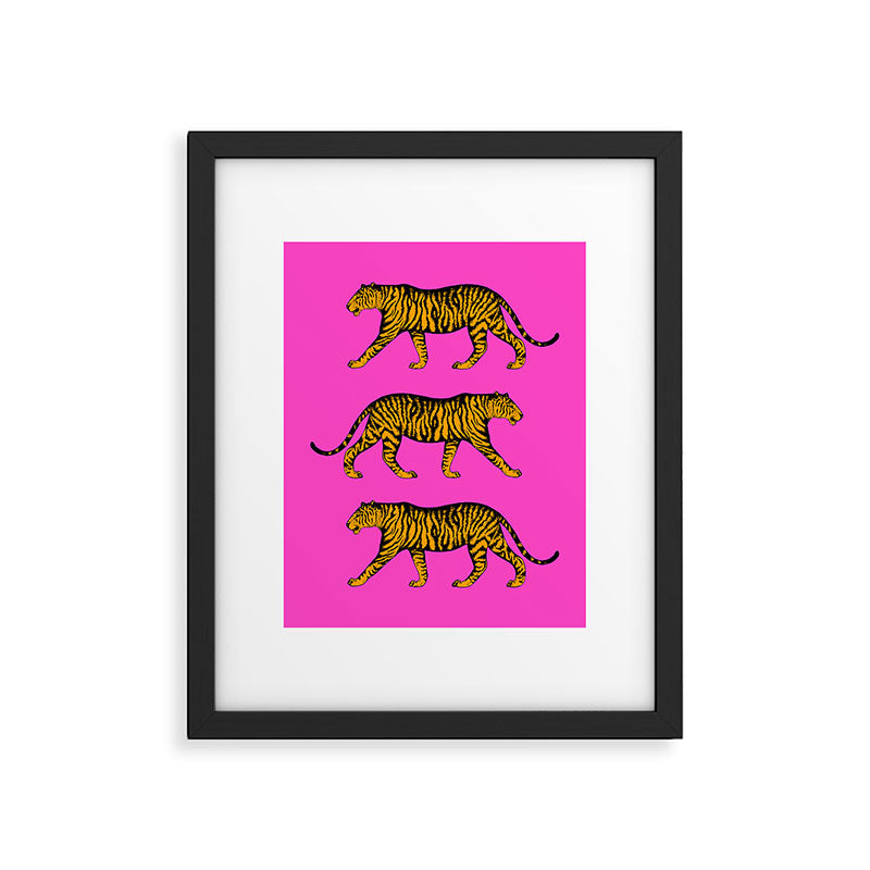Tigers (Magenta and Marigold) Framed Art Print Gallery Image 5