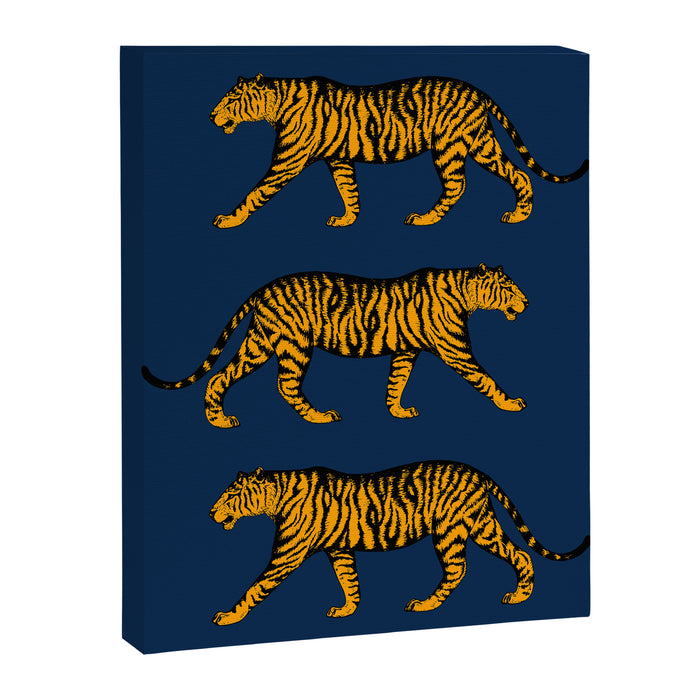 Tigers (Navy Blue and Marigold) Canvas Print Gallery Image 1
