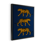 Tigers (Navy Blue and Marigold) Framed Canvas Print Gallery Image 2