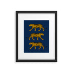 Tigers (Navy Blue and Marigold) Framed Art Print Gallery Image 5