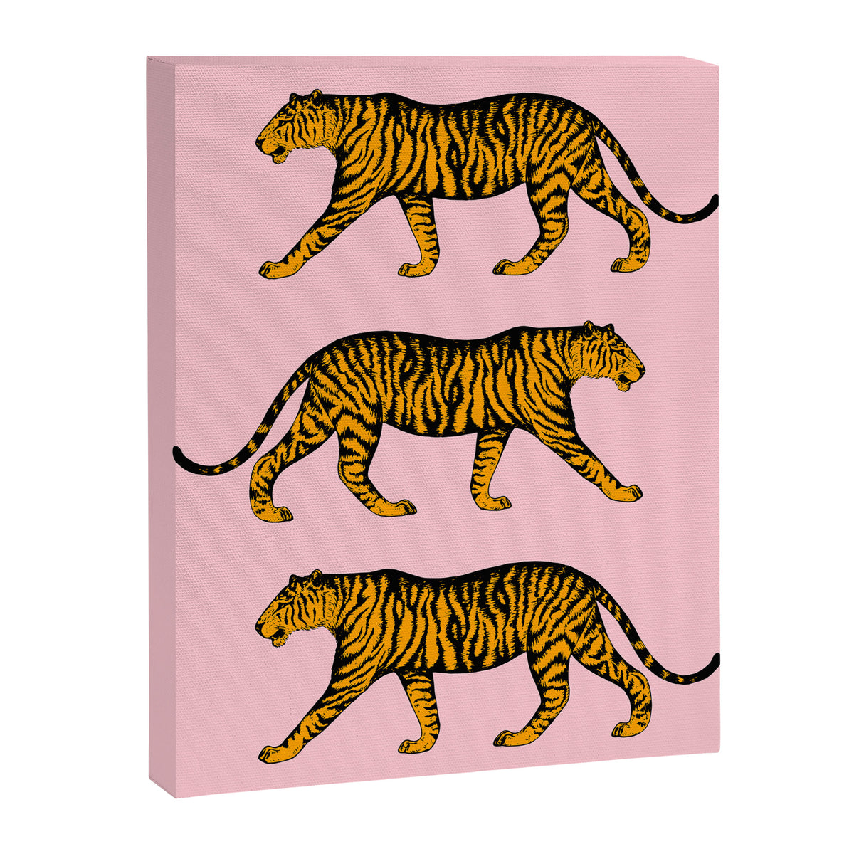 Tigers (Pink and Marigold) Canvas Print Gallery Image 6