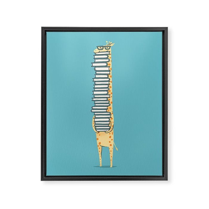 A Book Lover (blue) Framed Canvas Print Gallery Image 1