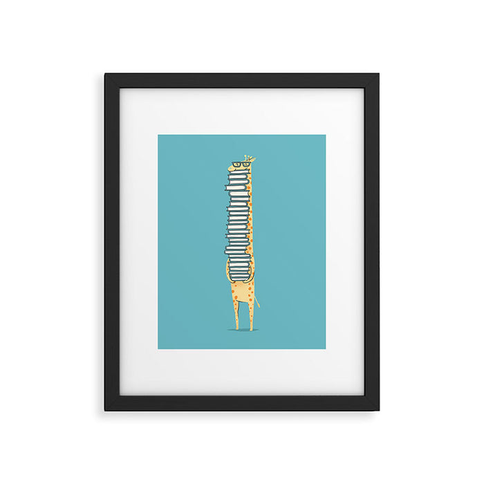 A Book Lover (blue) Framed Art Print Gallery Image 1