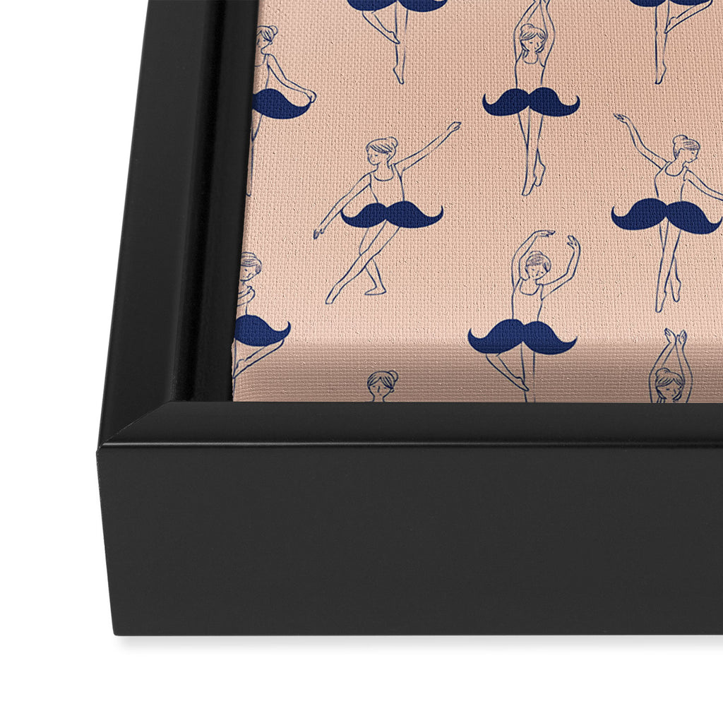 Ballet of Mustache Pattern Framed Canvas Print Gallery Image 3