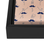 Ballet of Mustache Pattern Framed Canvas Print Gallery Image 3
