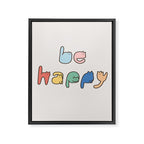 be happy cats typo Framed Canvas Print Gallery Image 8