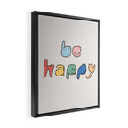 be happy cats typo Framed Canvas Print Gallery Image 2