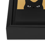 Black Cat Peeking 2x2 Framed Canvas Print Gallery Image 3