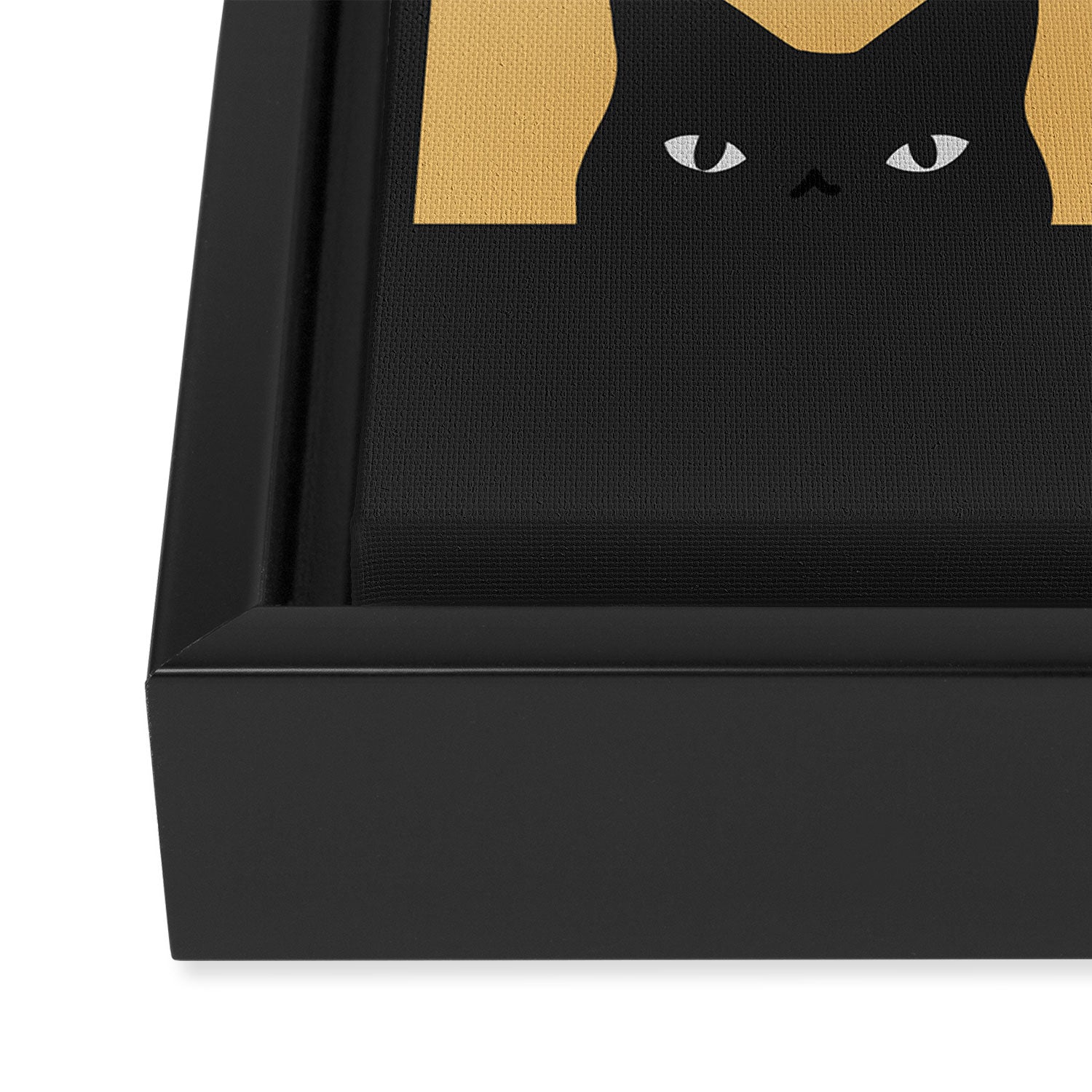 Black Cat Peeking 2x2 Framed Canvas Print Gallery Image 3