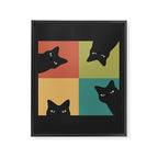 Black Cat Peeking 2x2 Framed Canvas Print Gallery Image 8
