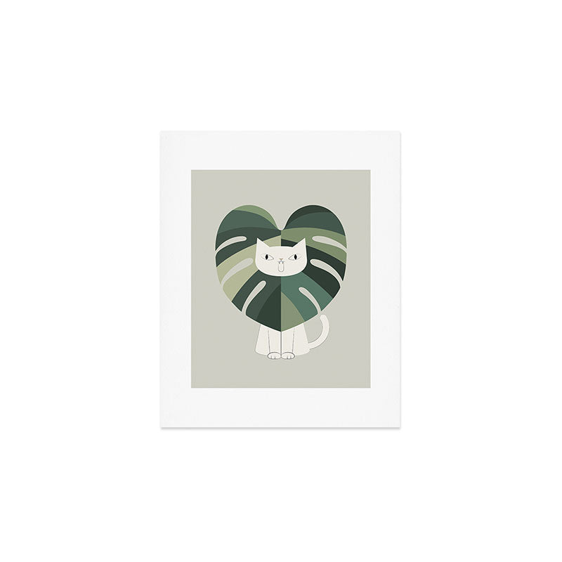 Cat an Plant 62: A Green Lion Art Print Gallery Image 1