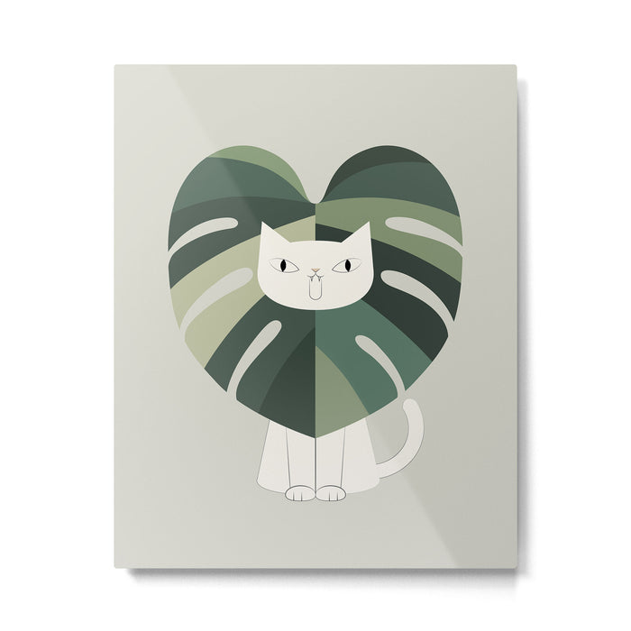 Cat an Plant 62: A Green Lion Metal Print Gallery Image 1