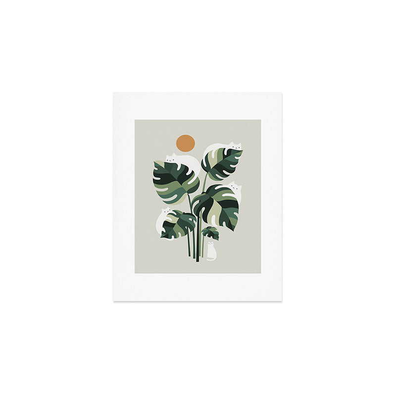 Cat and Plant 11 Art Print Gallery Image 1