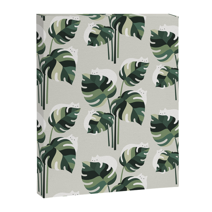 Cat and Plant 11 Pattern Canvas Print Gallery Image 1