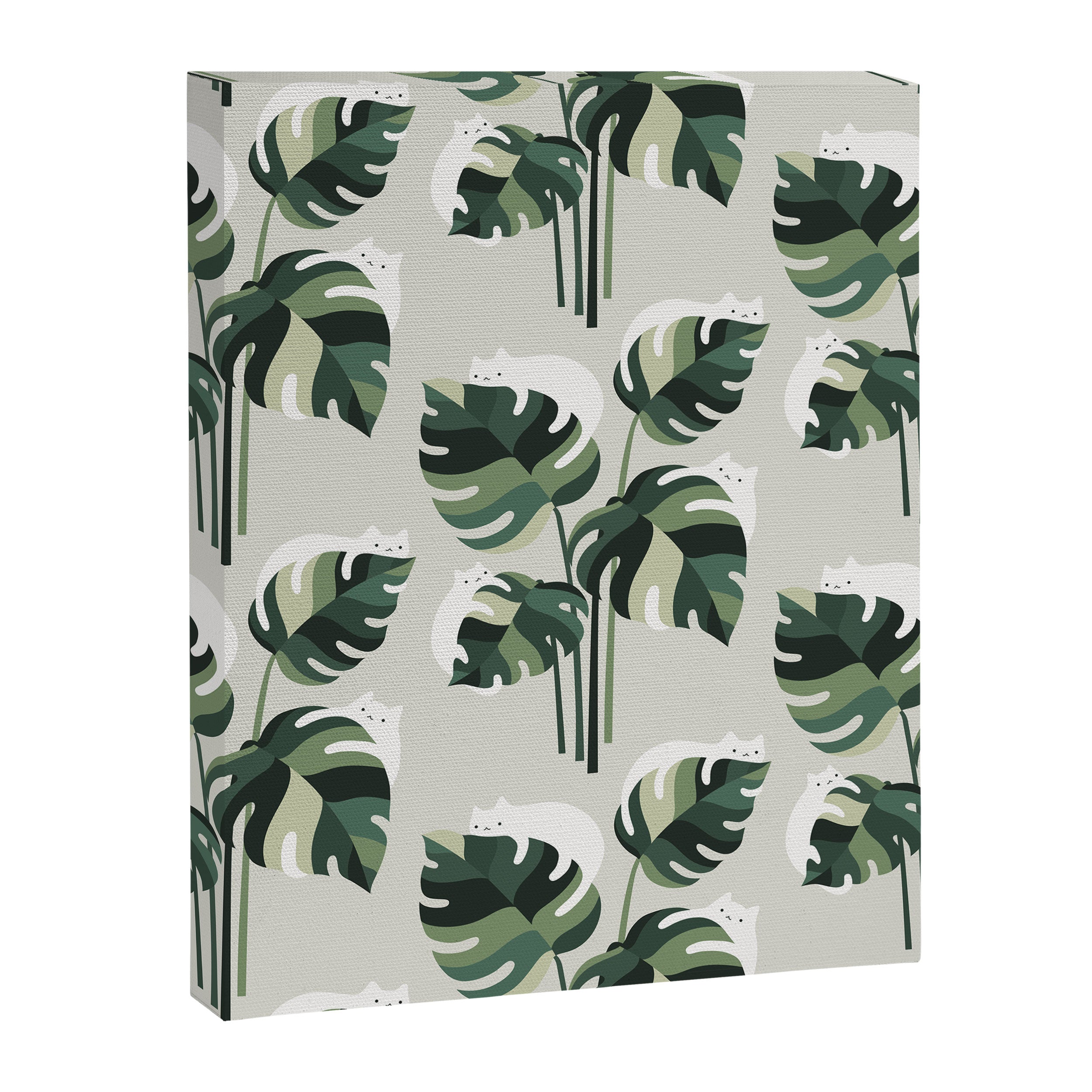 Cat and Plant 11 Pattern Canvas Print Gallery Image 8