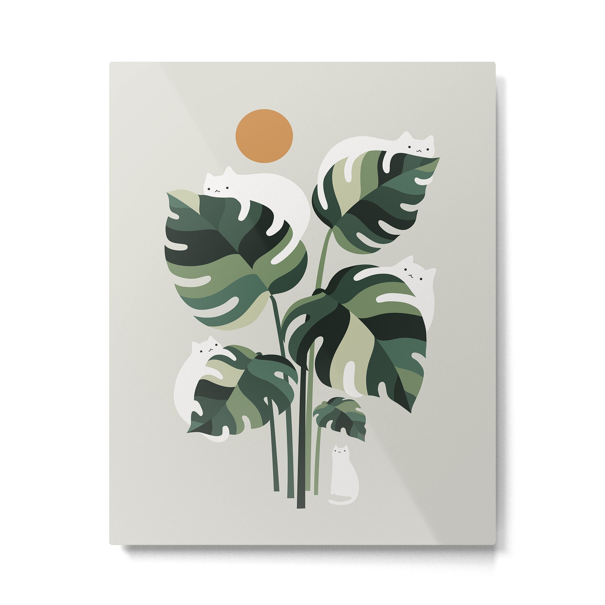 Cat and Plant 11 Metal Print Gallery Image 4