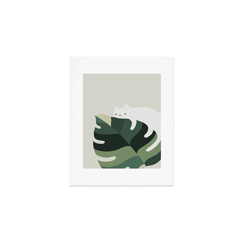 Cat and Plant 12A Art Print Gallery Image 1