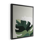 Cat and Plant 12A Framed Canvas Print Gallery Image 2