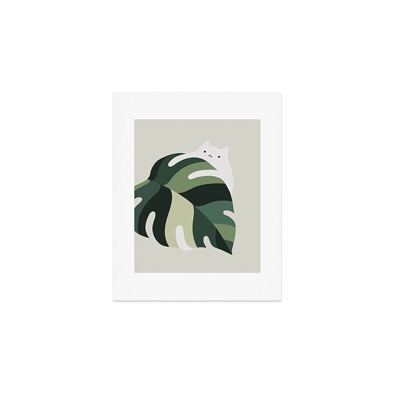 Cat and Plant 12B Art Print Gallery Image 1