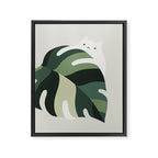 Cat and Plant 12B Framed Canvas Print Gallery Image 6