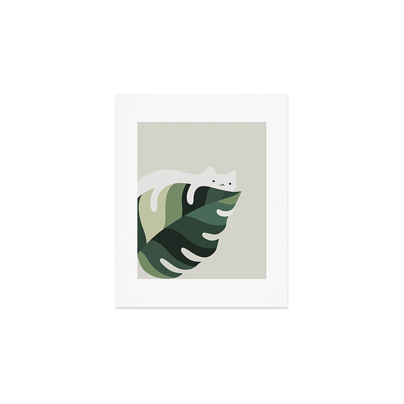 Cat and Plant 12C Art Print Gallery Image 1