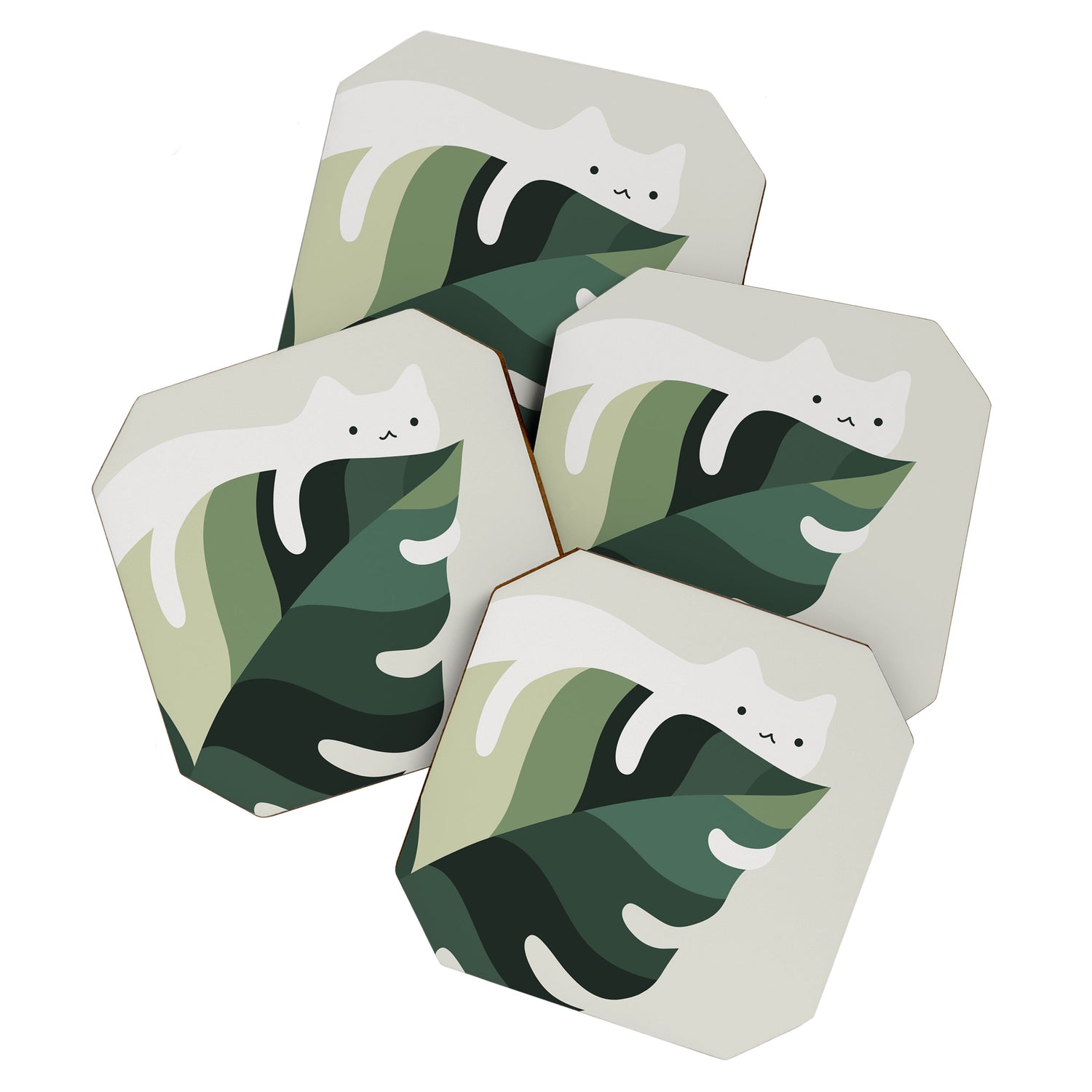 Cat and Plant 12C Coaster Gallery Image 1