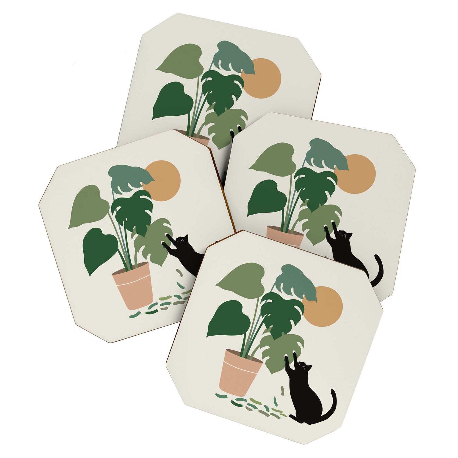 Cat and Plant 13: The Making of Monstera Coaster Gallery Image 1