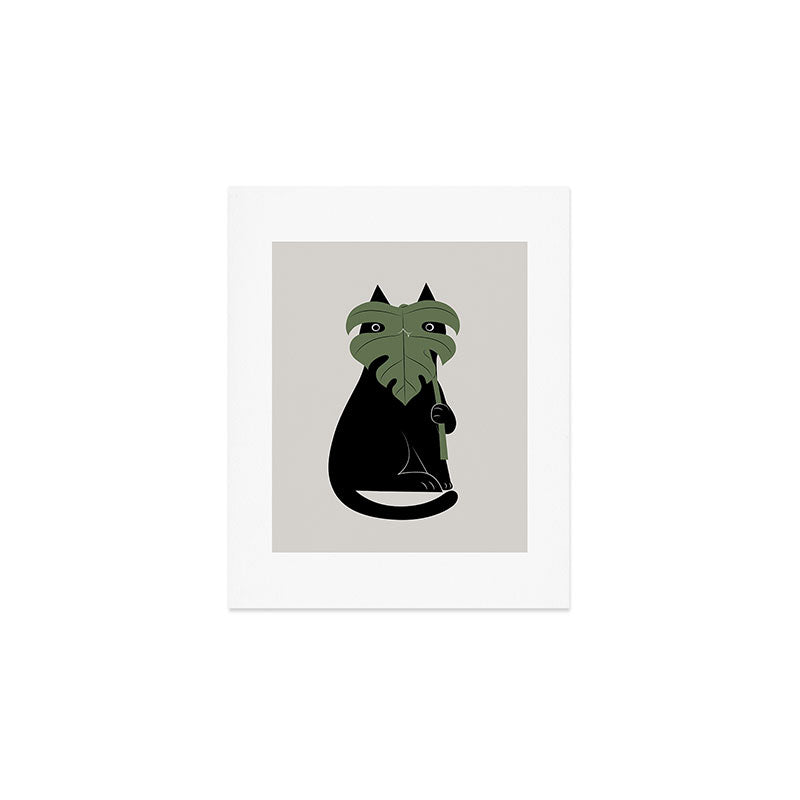 Cat and Plant 14: Monster-a Art Print Gallery Image 1