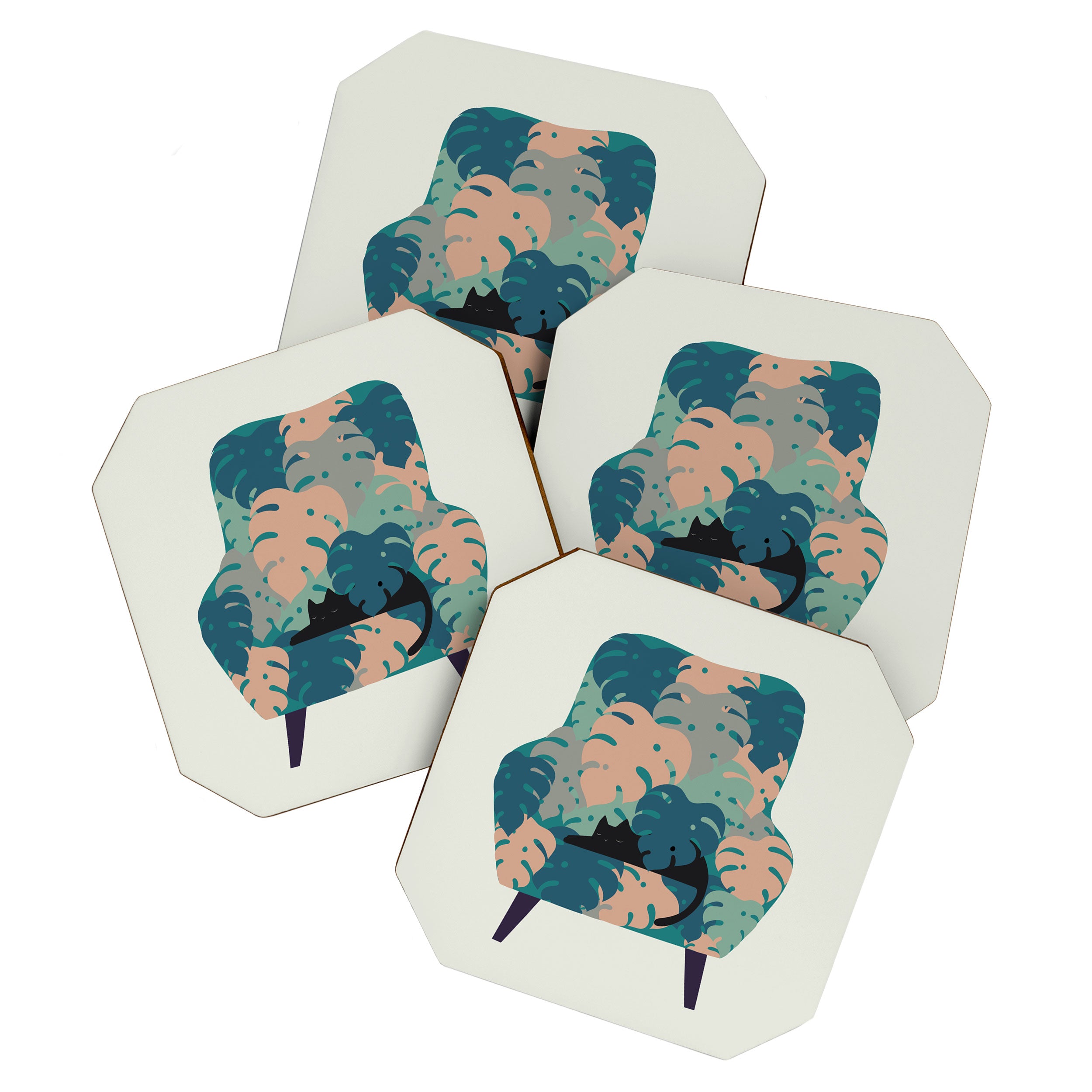 Cat and Plant 15 Coaster Gallery Image 1