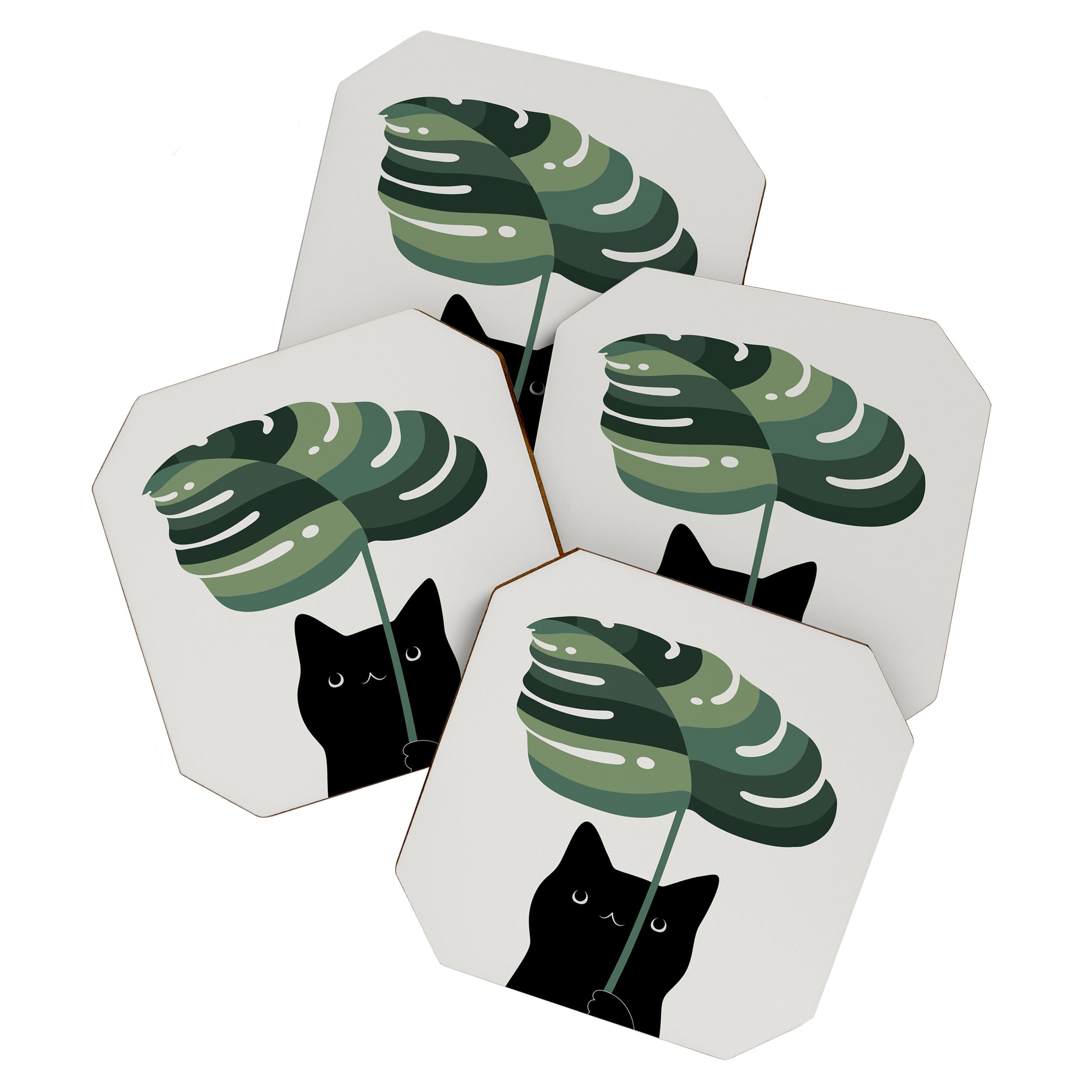 Cat and Plant 16 Coaster Gallery Image 1