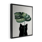 Cat and Plant 16 Framed Canvas Print Gallery Image 2